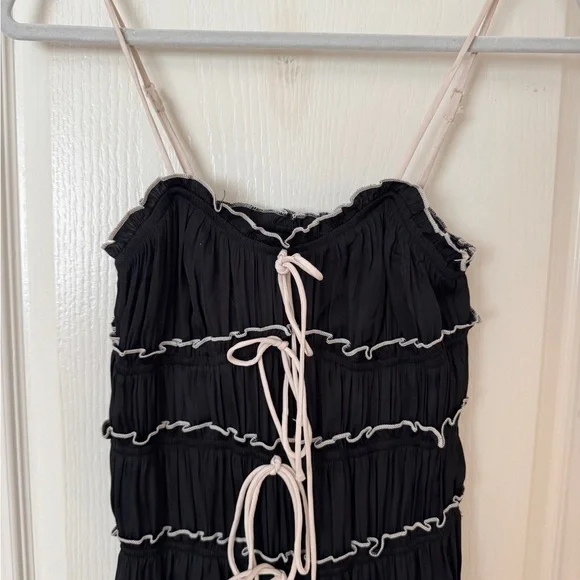 Black Ruched Mini Dress - Picture 5 of 5